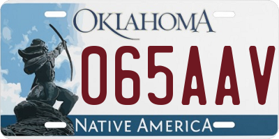 OK license plate 065AAV