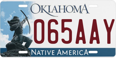 OK license plate 065AAY