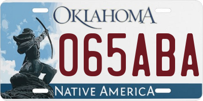 OK license plate 065ABA