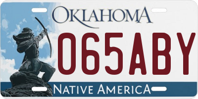 OK license plate 065ABY