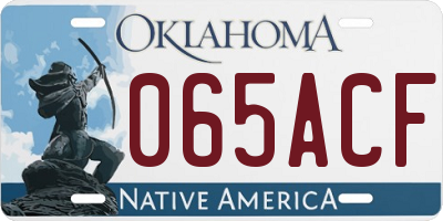OK license plate 065ACF