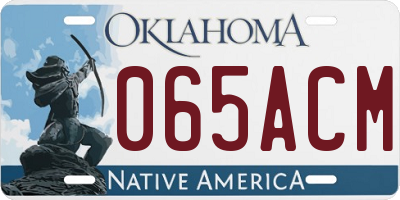 OK license plate 065ACM
