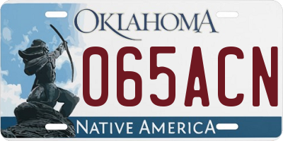 OK license plate 065ACN