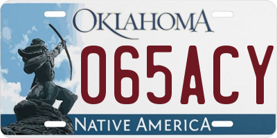 OK license plate 065ACY