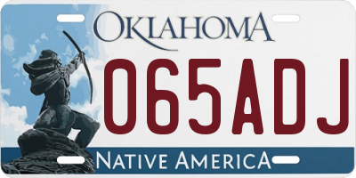 OK license plate 065ADJ