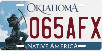 OK license plate 065AFX