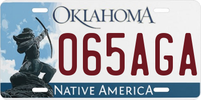 OK license plate 065AGA