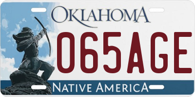 OK license plate 065AGE