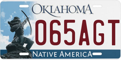 OK license plate 065AGT