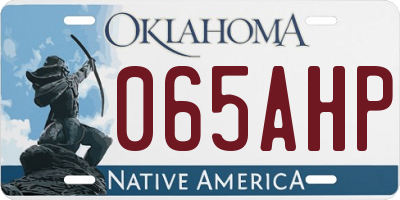 OK license plate 065AHP