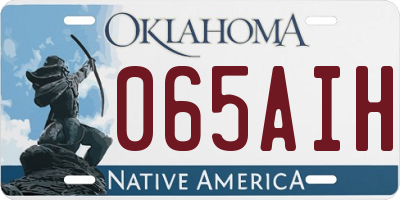 OK license plate 065AIH