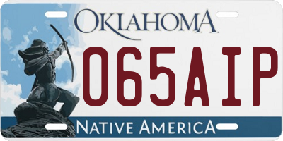 OK license plate 065AIP
