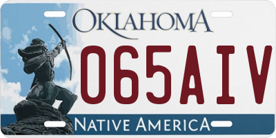 OK license plate 065AIV