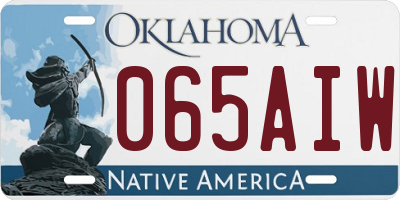 OK license plate 065AIW