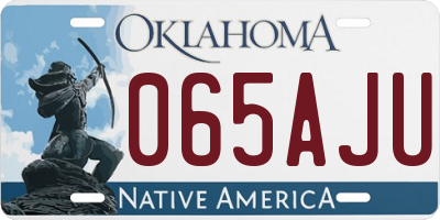 OK license plate 065AJU