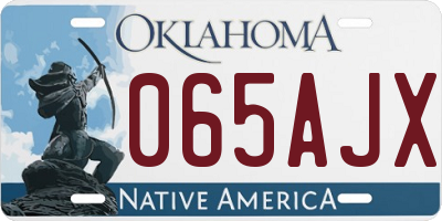 OK license plate 065AJX