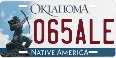 OK license plate 065ALE