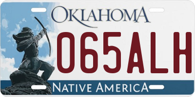 OK license plate 065ALH