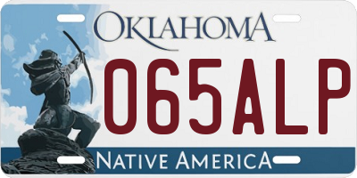OK license plate 065ALP