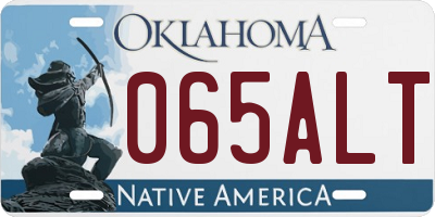 OK license plate 065ALT