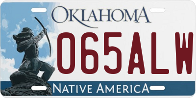 OK license plate 065ALW