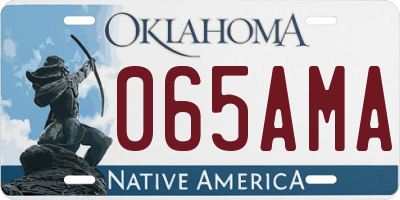 OK license plate 065AMA