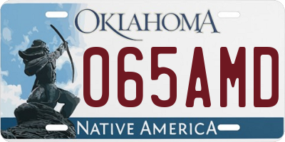 OK license plate 065AMD