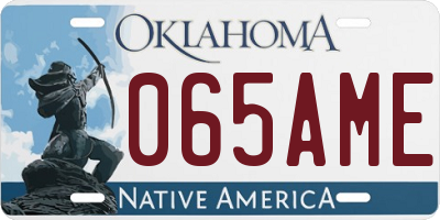 OK license plate 065AME
