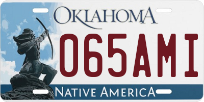 OK license plate 065AMI
