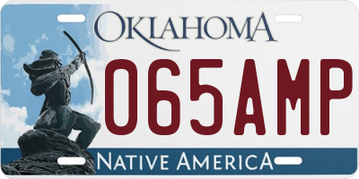 OK license plate 065AMP