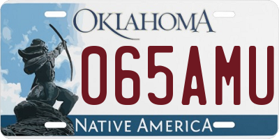 OK license plate 065AMU