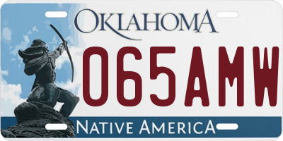 OK license plate 065AMW