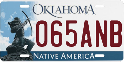 OK license plate 065ANB