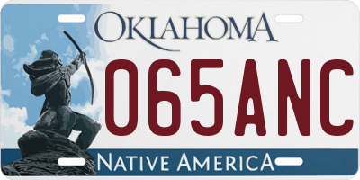OK license plate 065ANC