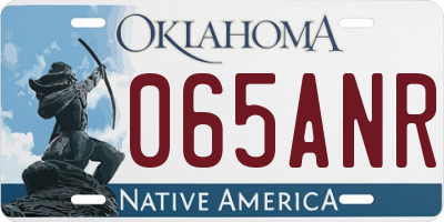 OK license plate 065ANR