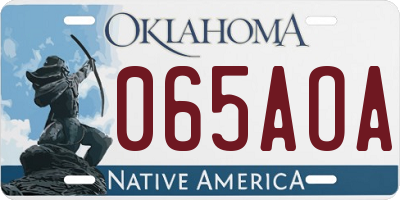 OK license plate 065AOA