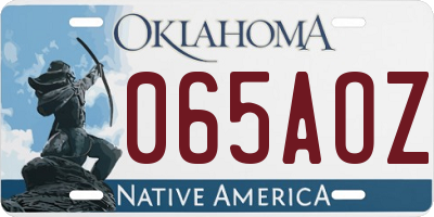OK license plate 065AOZ