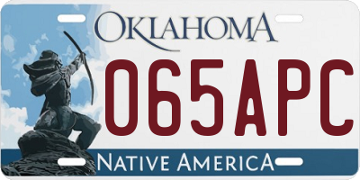 OK license plate 065APC