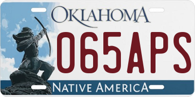 OK license plate 065APS
