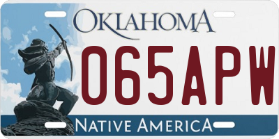 OK license plate 065APW