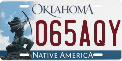 OK license plate 065AQY