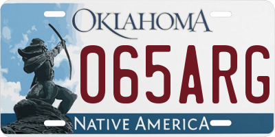 OK license plate 065ARG