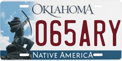 OK license plate 065ARY