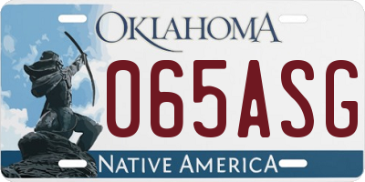 OK license plate 065ASG