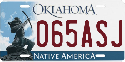 OK license plate 065ASJ