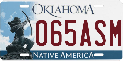 OK license plate 065ASM