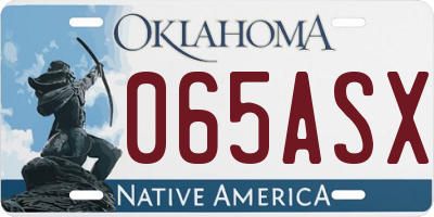 OK license plate 065ASX