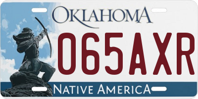 OK license plate 065AXR