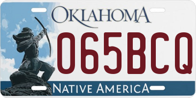 OK license plate 065BCQ