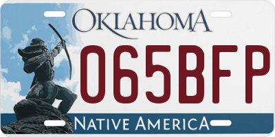 OK license plate 065BFP